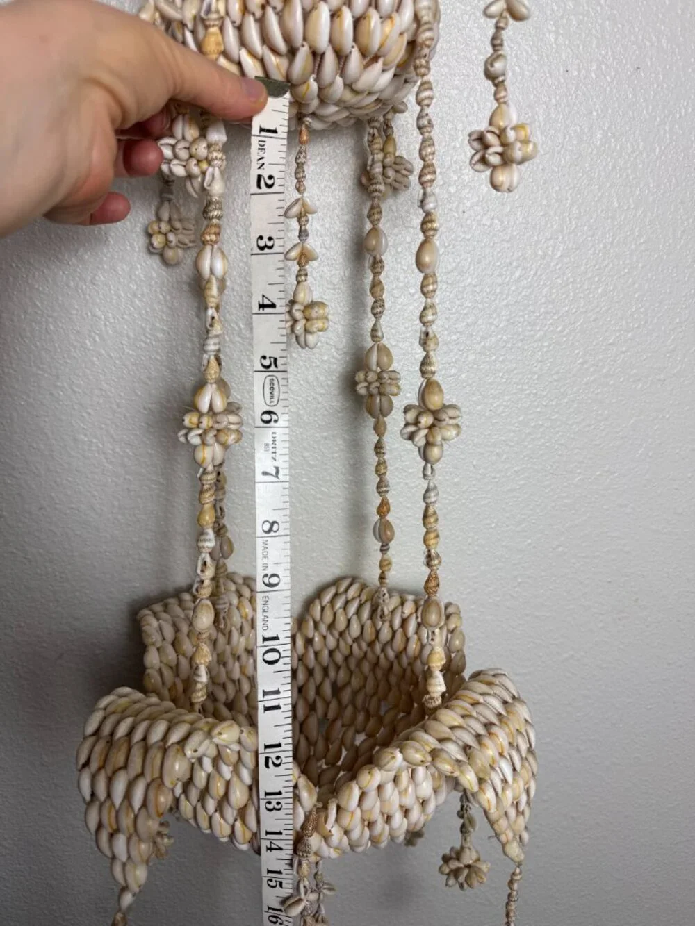 Vintage Seashell Cowrie Hanging Chandelie  2 Tiers 38